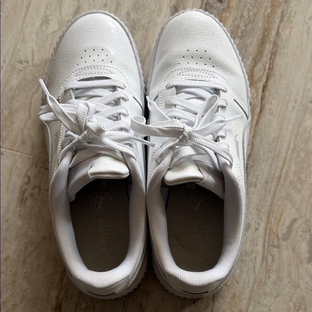 Puma White Low-Top Platform Sneakers